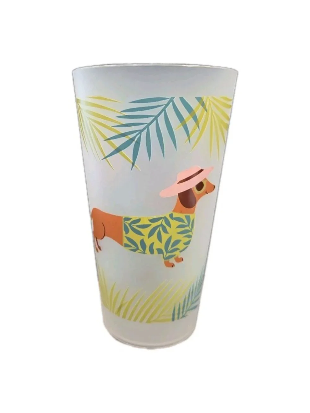 6 New Hawaiian Tropical Dachshund Plastic Indoor Outdoor Party Beverage Cup Set